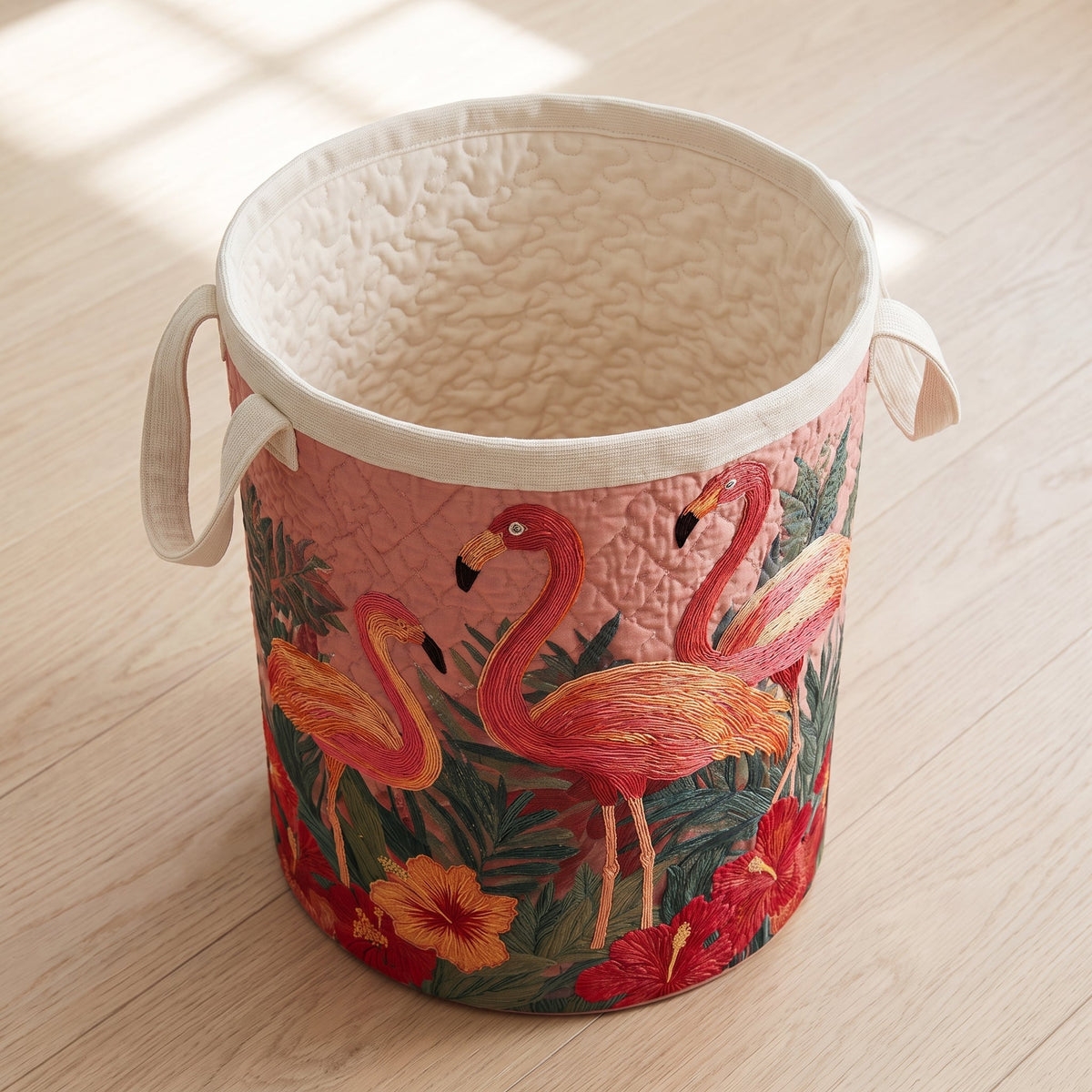 Flamingos in the Sun Quilted Basket │ B1G1