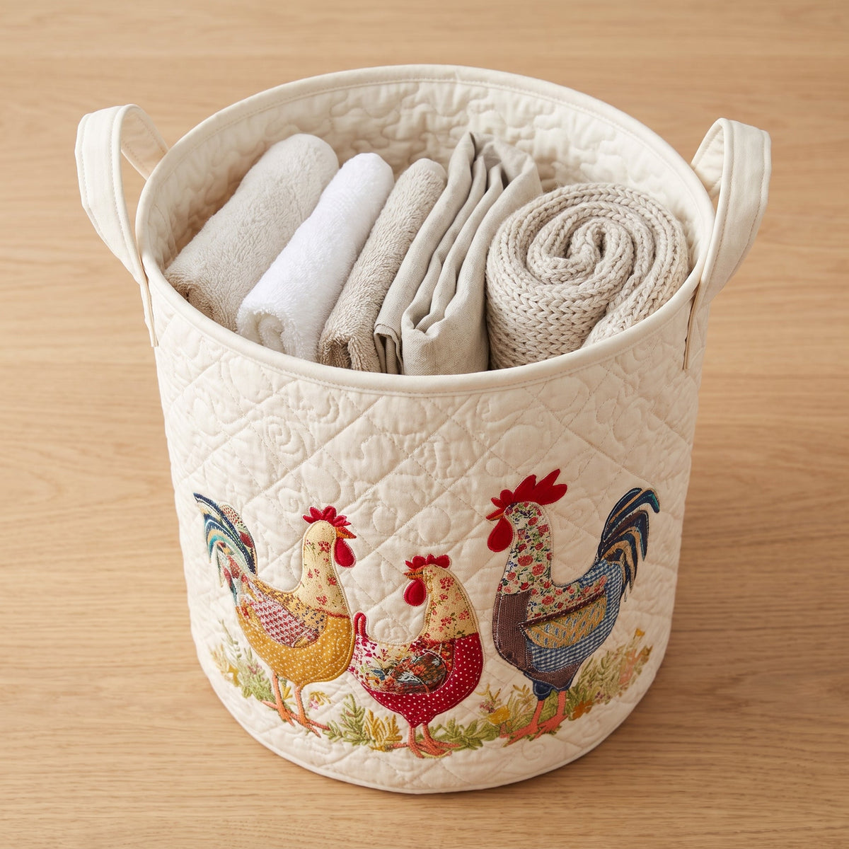 Cheerful Chicken Coop Quilted Basket │ B1G1