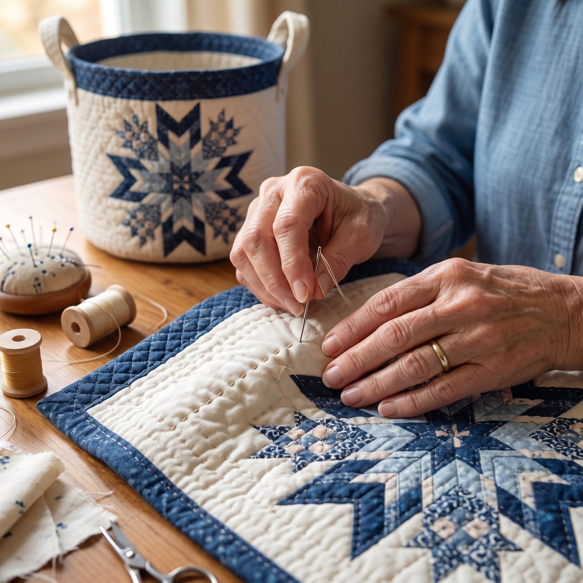 Snowflake Quilted Basket │ B1G1