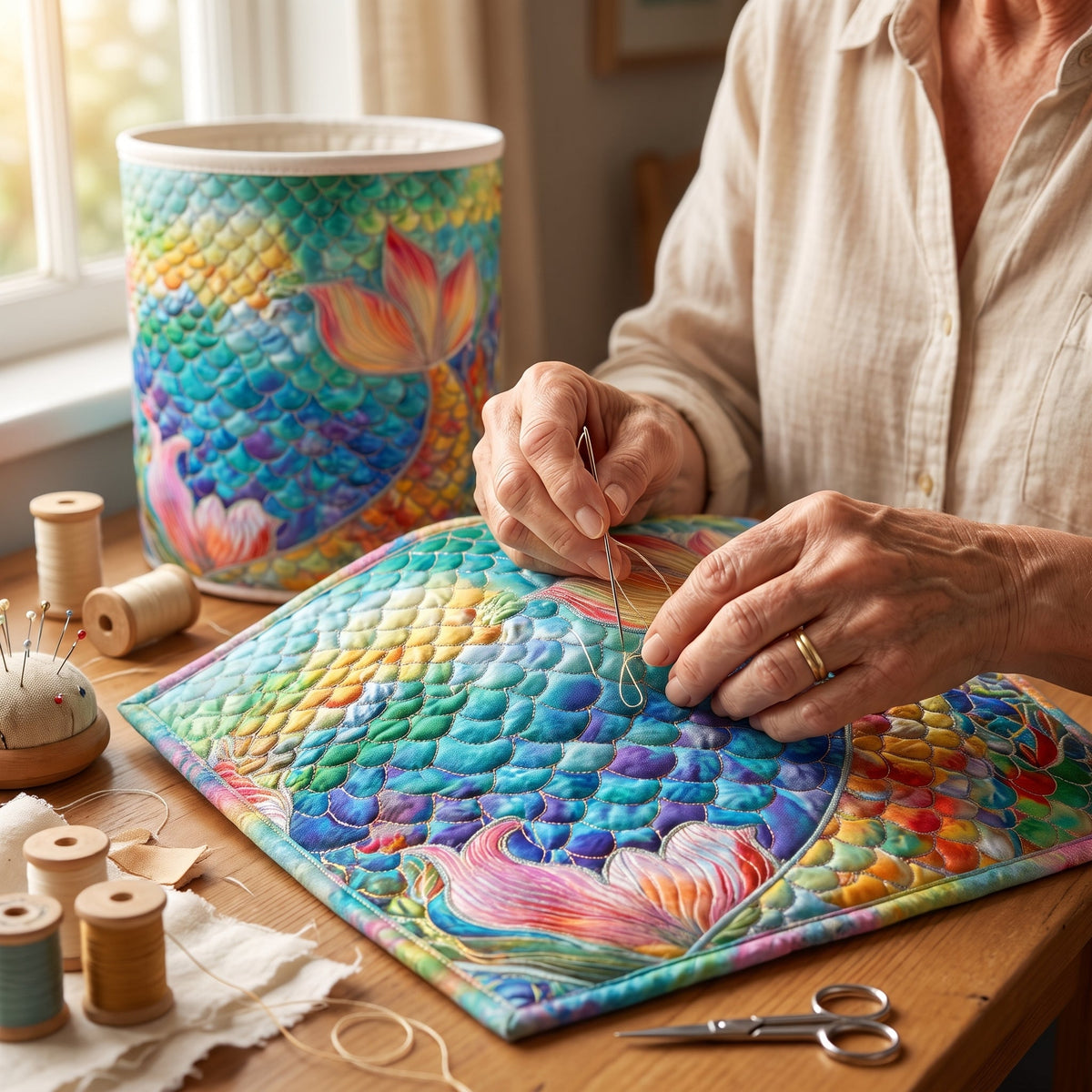 Marine Sparkle Quilted Basket │ B1G1