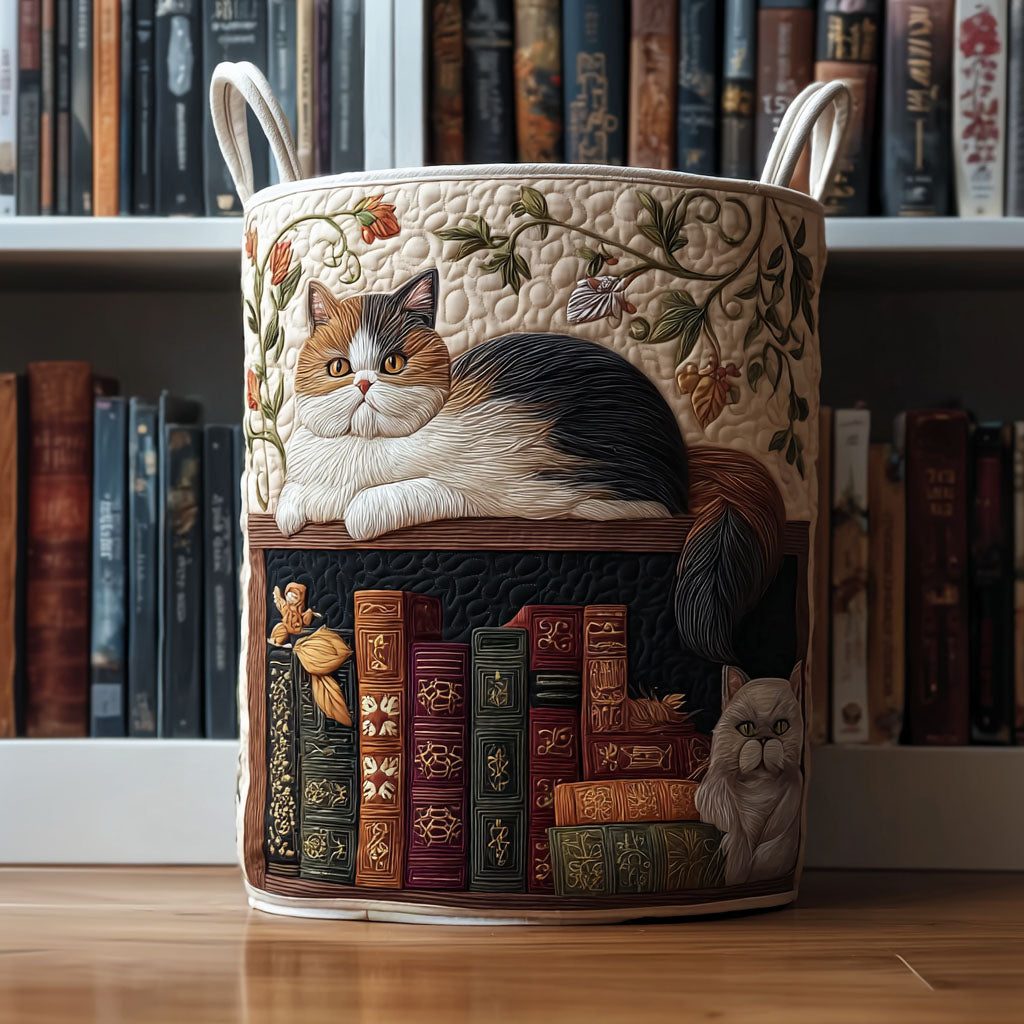 Cat Library Quilted Basket │ B1G1