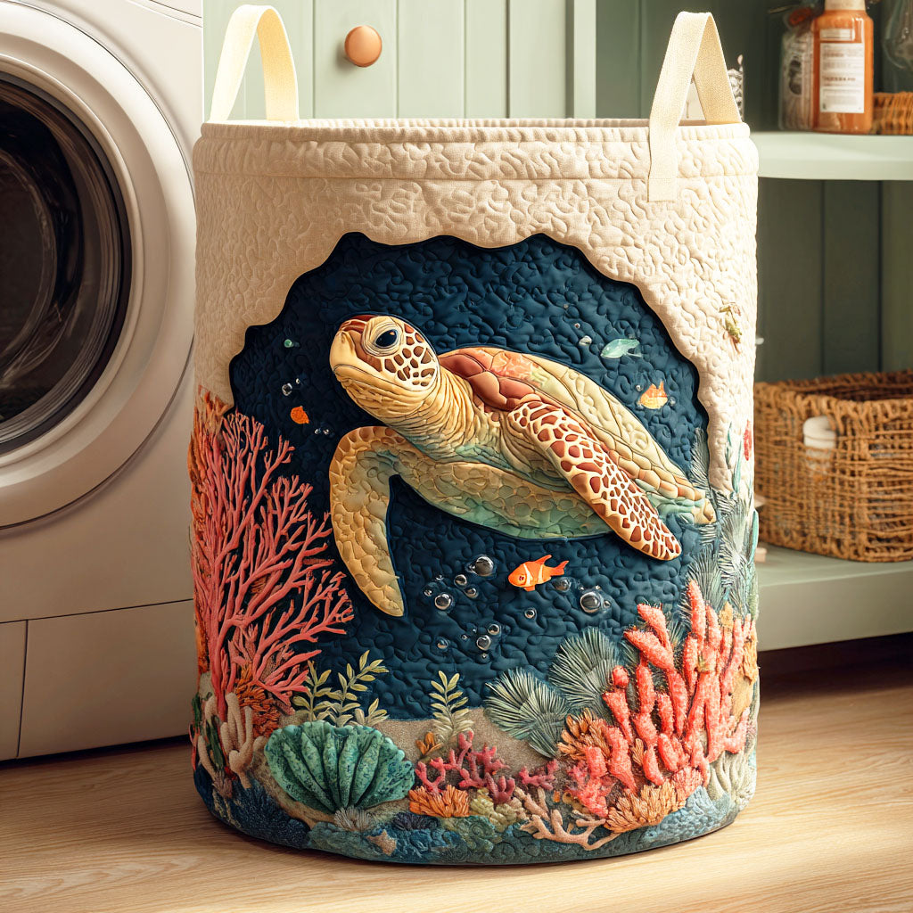 Coral Turtle Quilted Basket │ B1G1