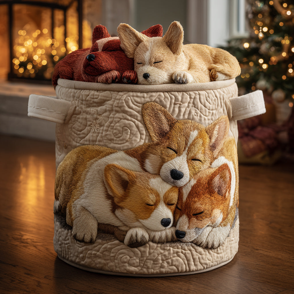 Corgi on Vacation Quilted Basket │ B1G1