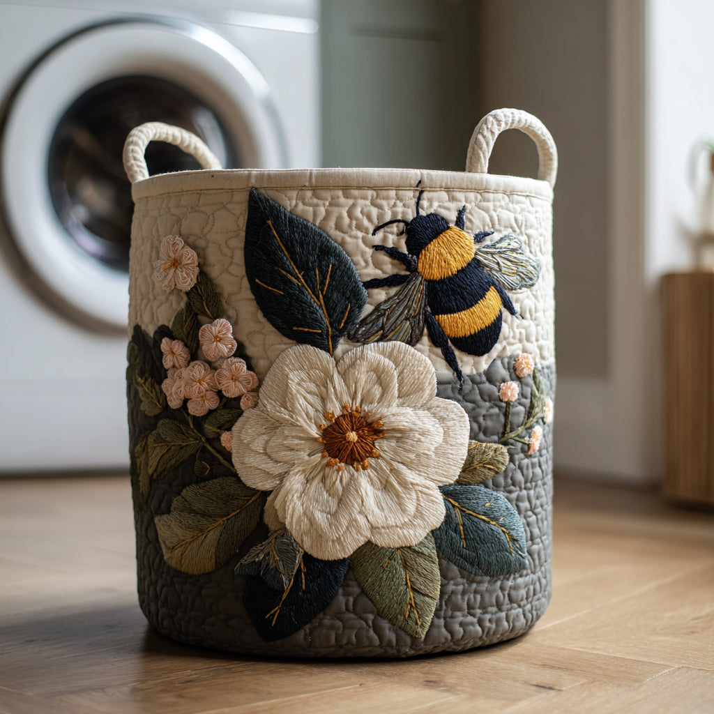 Floral Bee Quilted Basket │ B1G1
