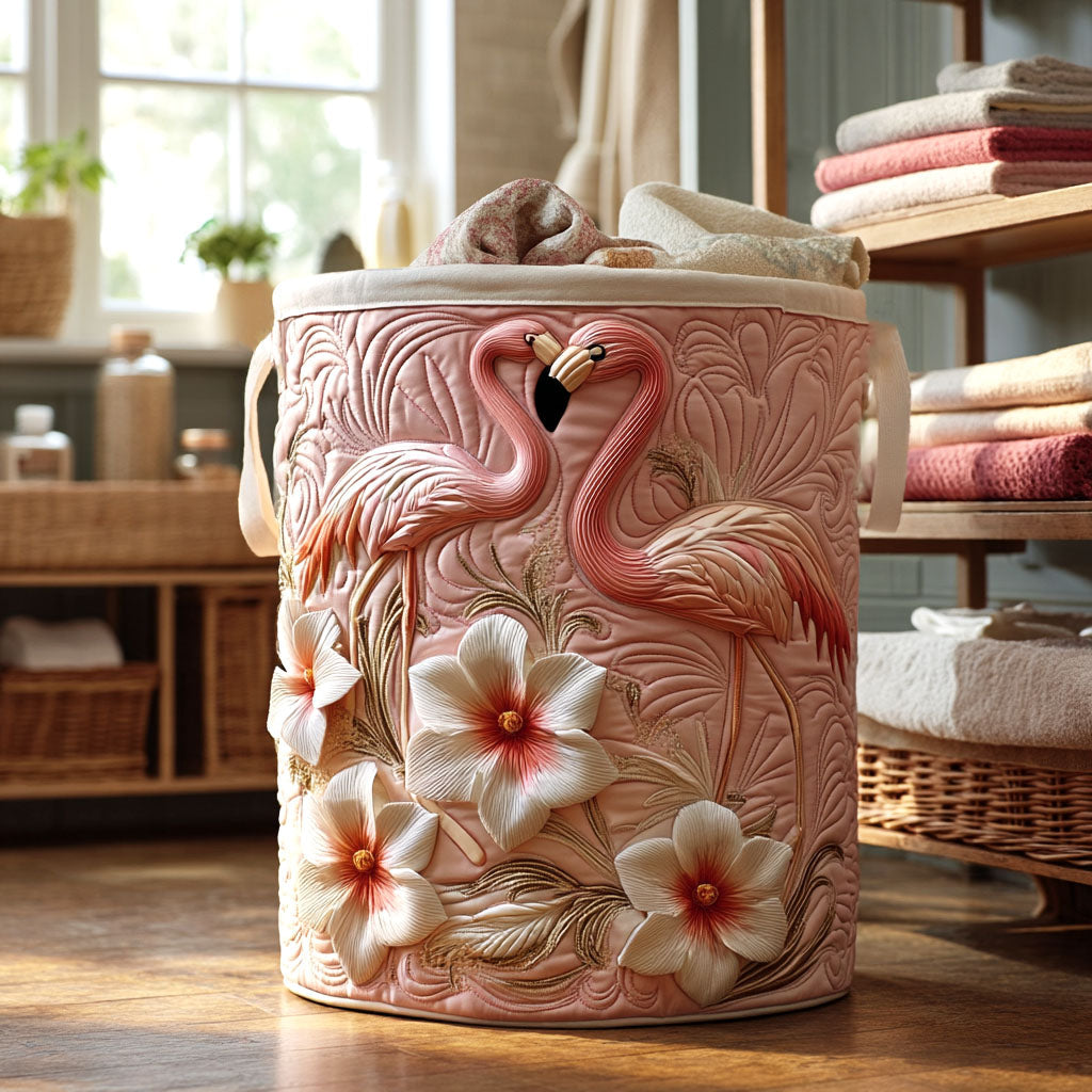 Floral Flamingo Quilted Basket │ B1G1