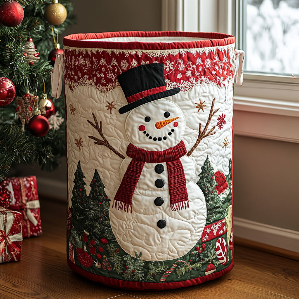Happy Snowman Quilted Basket │ B1G1