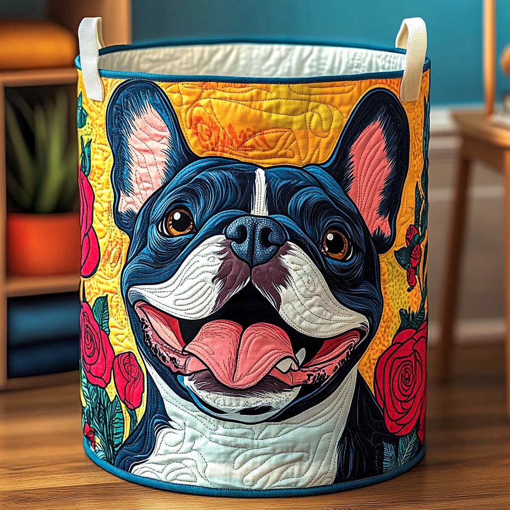 Smiling French Bulldog Quilted Basket │ B1G1