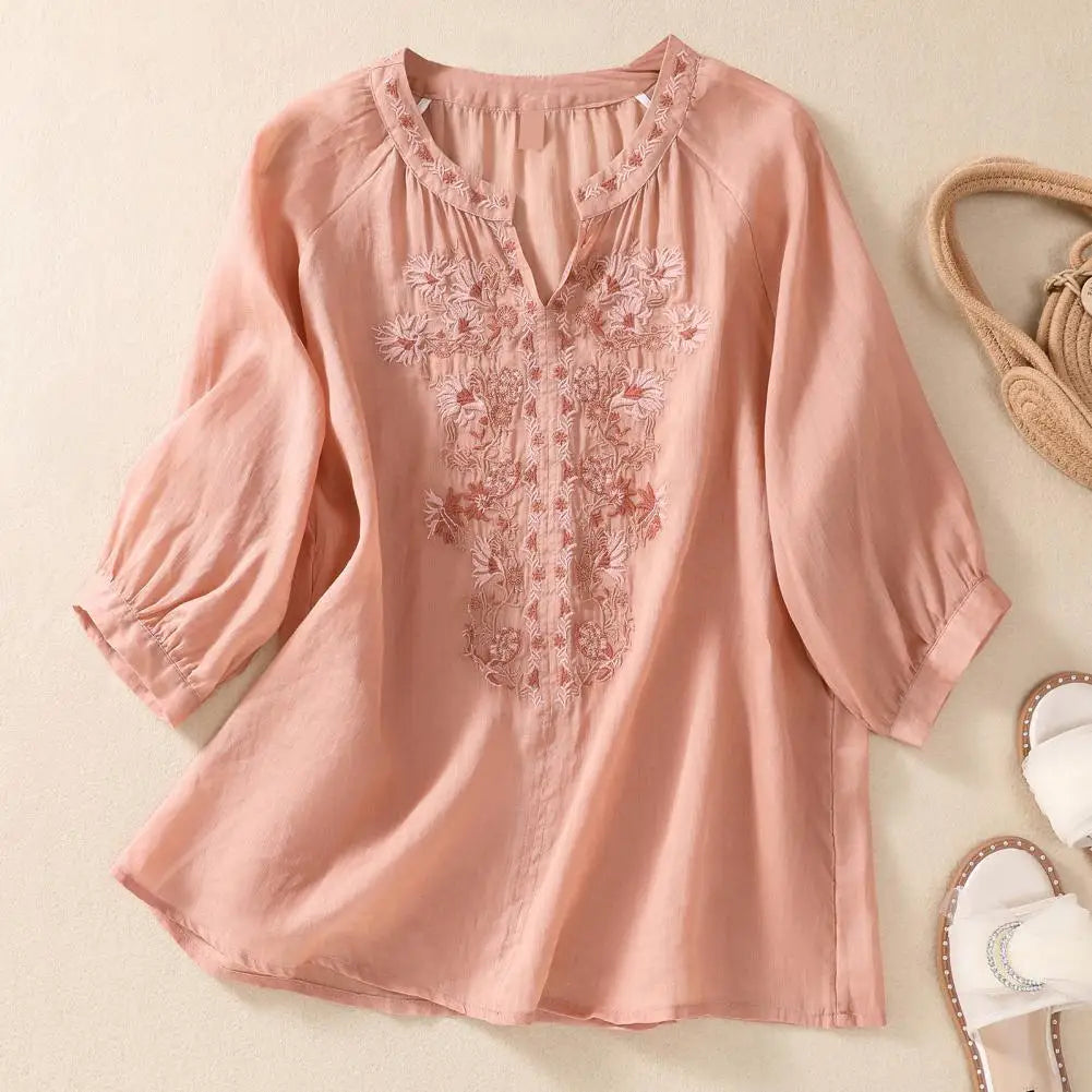 Sophie™ Embroidered Cotton Floral Blouse