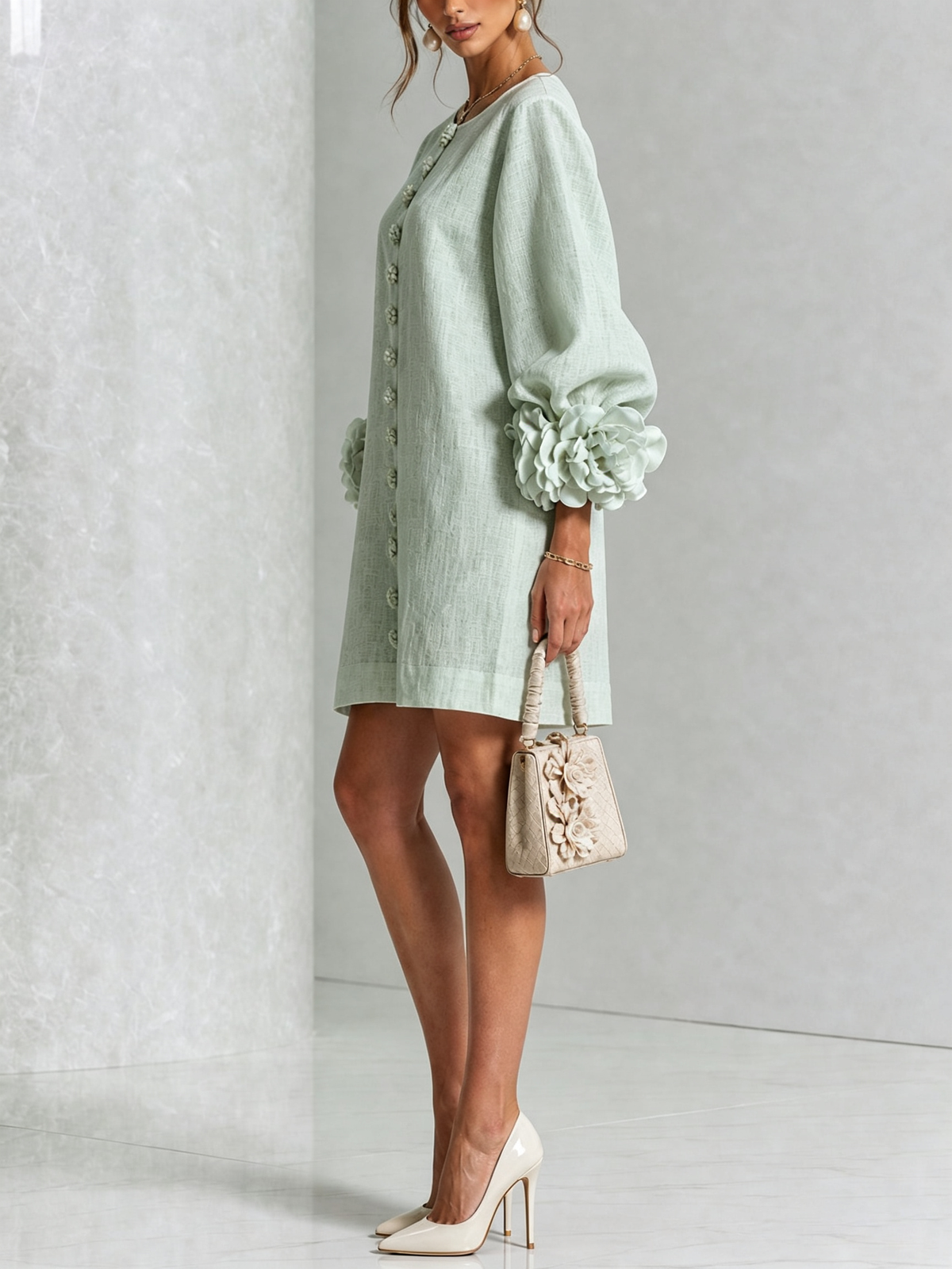 Julianna™ Elegant Button-Down Mini Dress