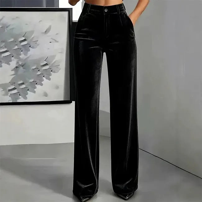 Vikta High Waist Wide Leg Trouser Black