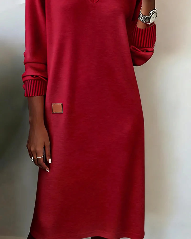 Galenique Relaxed V Neck Sweater Dress