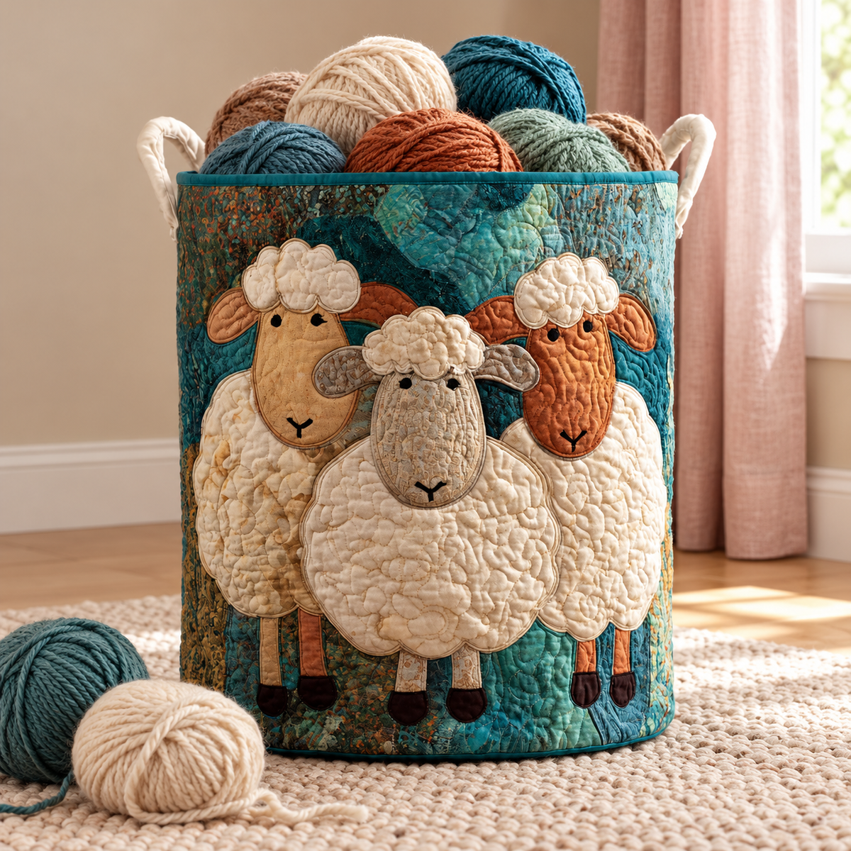 Fluff Parade Yarn Basket – Quilted Knitting & Crochet Storage