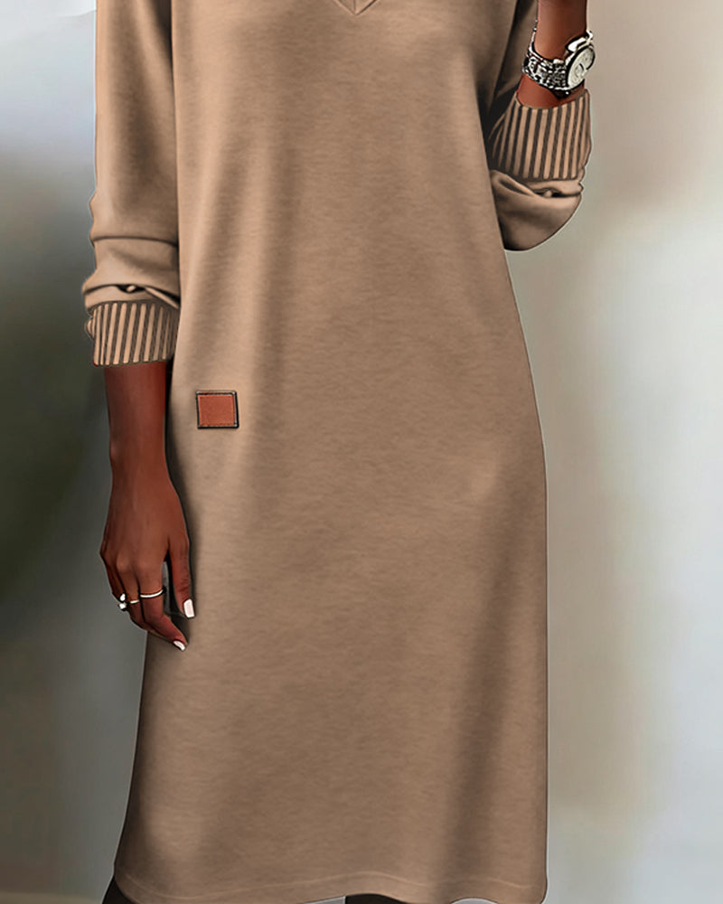 Galenique Relaxed V Neck Sweater Dress