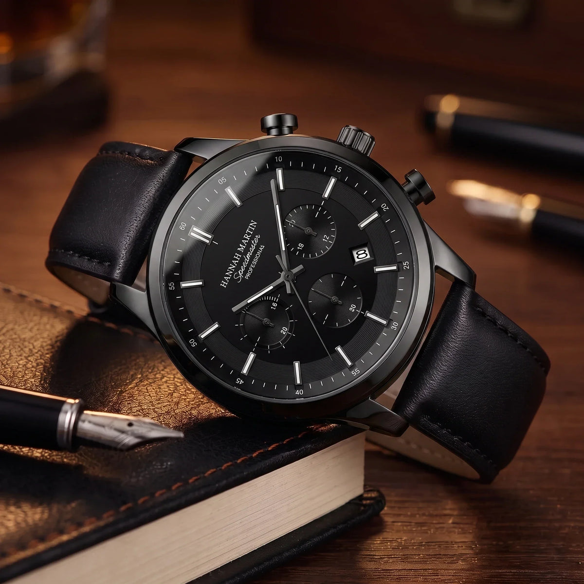 LEATHER CHRONOGRAPH WATCH