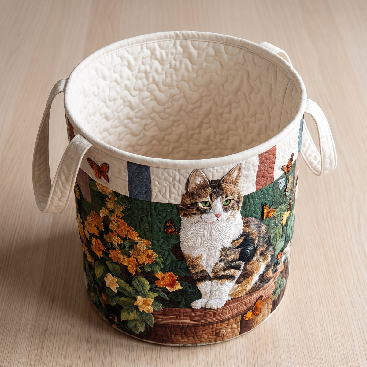 Cat Among the Petals Quilted Basket │ B1G1