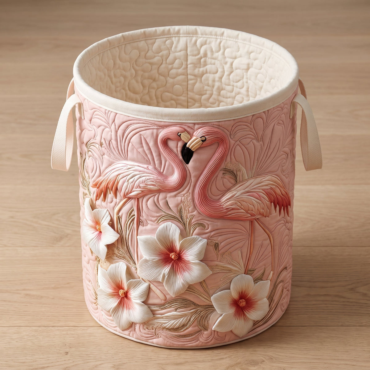 Floral Flamingo Quilted Basket │ B1G1