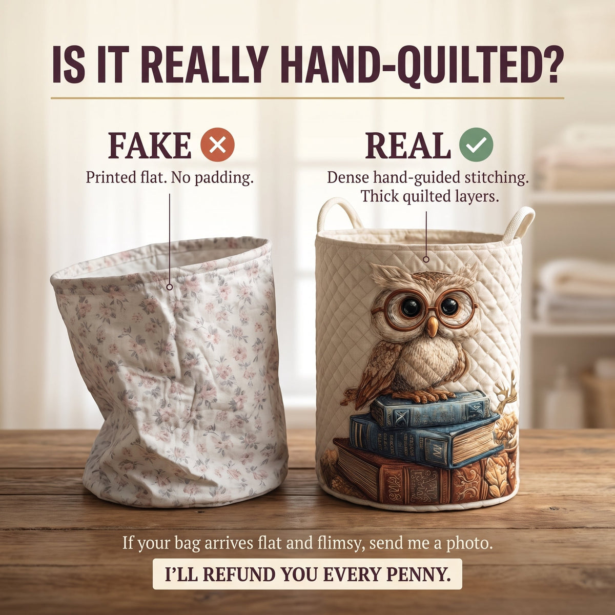 Owl Quilted Basket │ B1G1
