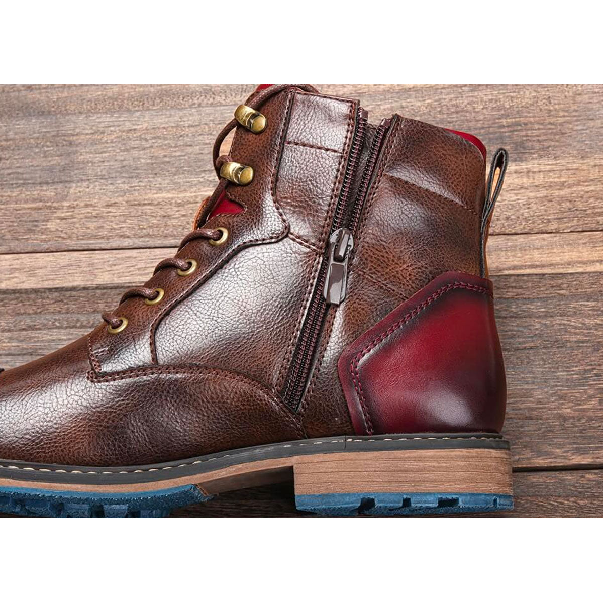 Full-Grain Leather Oxford Boots
