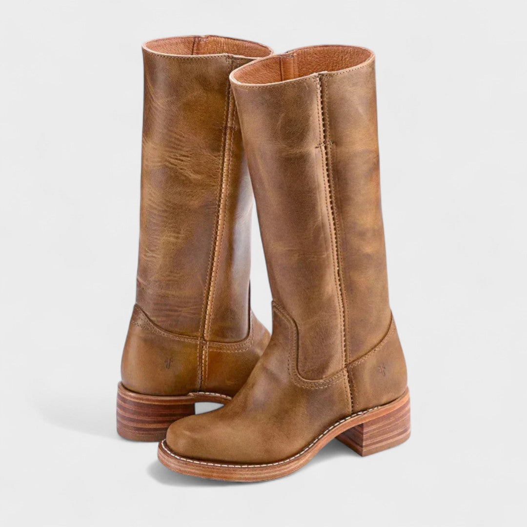 Evie Classic Rise Riding Boots - Light brown