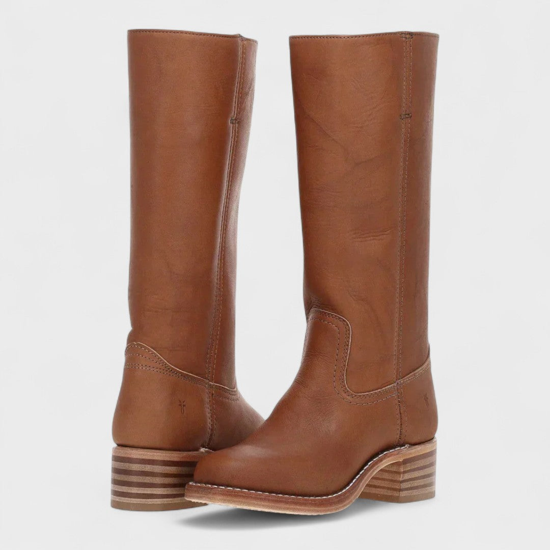 Evie Classic Rise Riding Boots - Brown