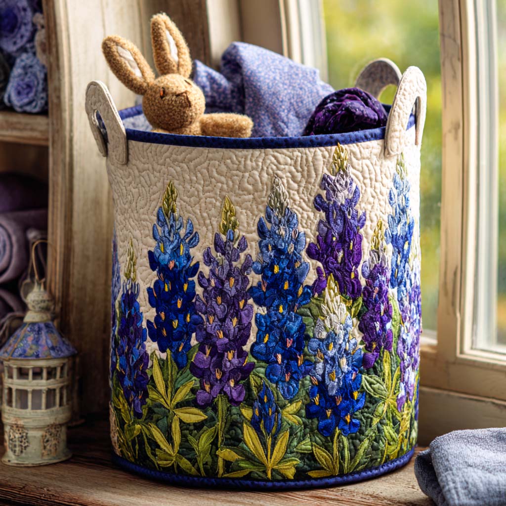 Blue Lupin Quilted Basket │ B1G1