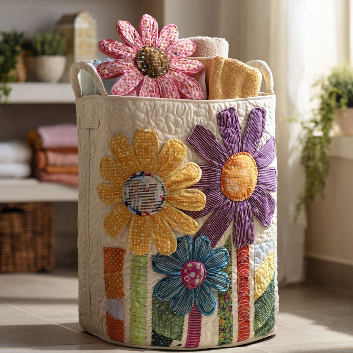 Vintage Flowers Quilted Basket │ B1G1