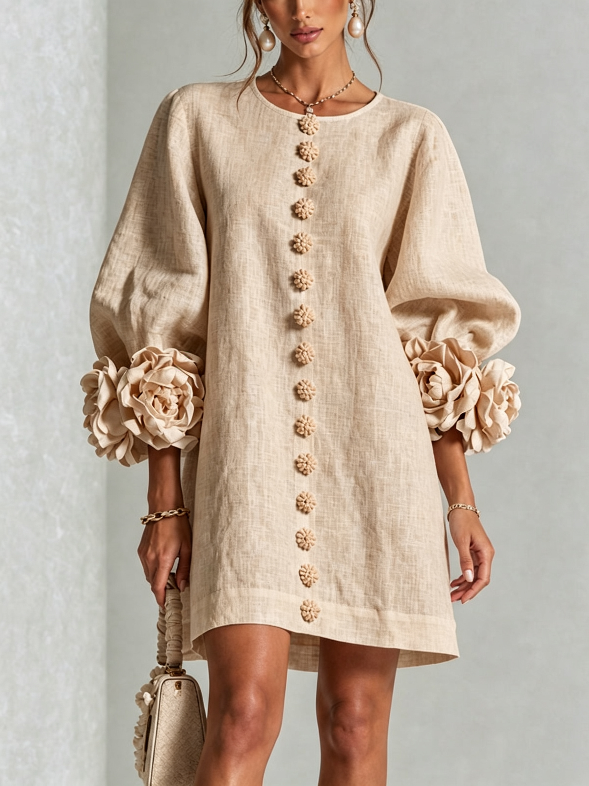 Julianna™ Elegant Button-Down Mini Dress