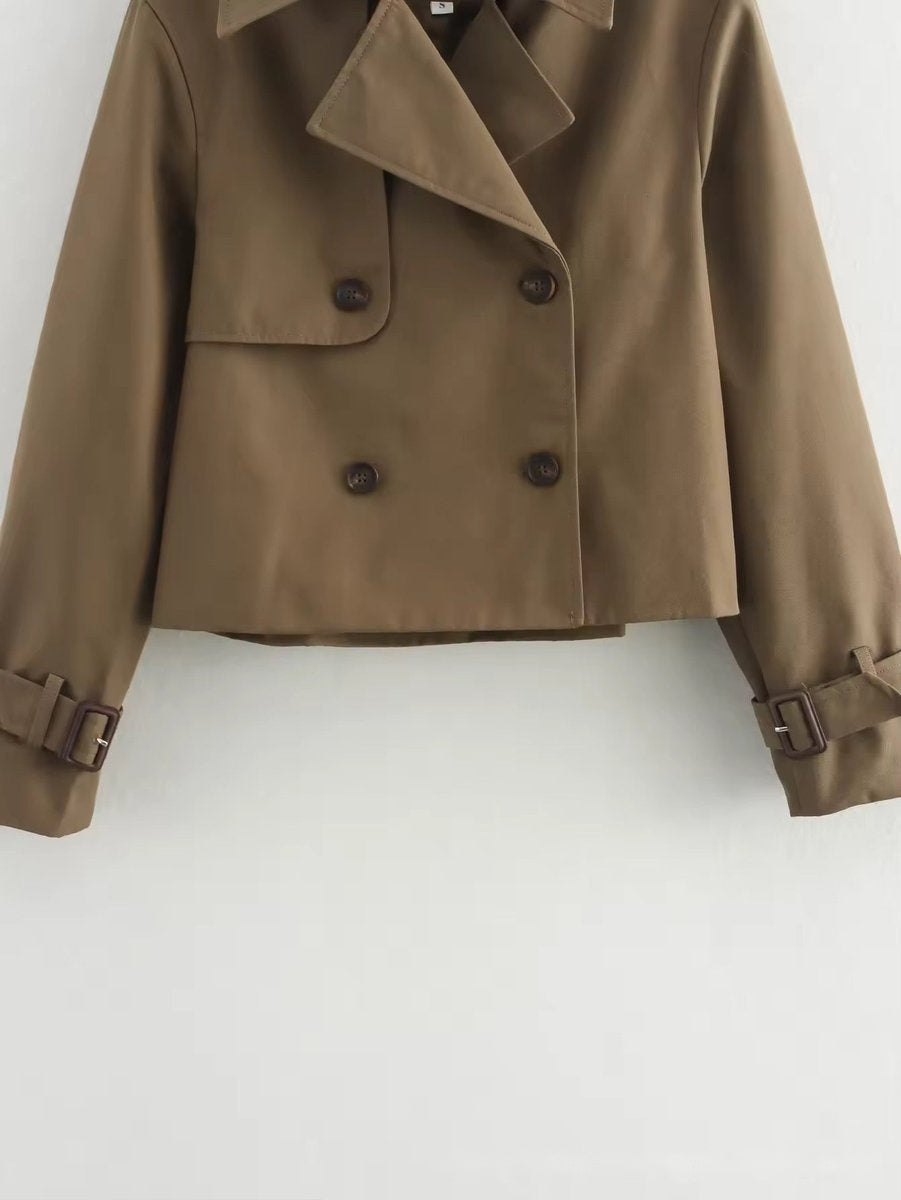 Eugenia | Cropped Double-Breasted Trench Coat