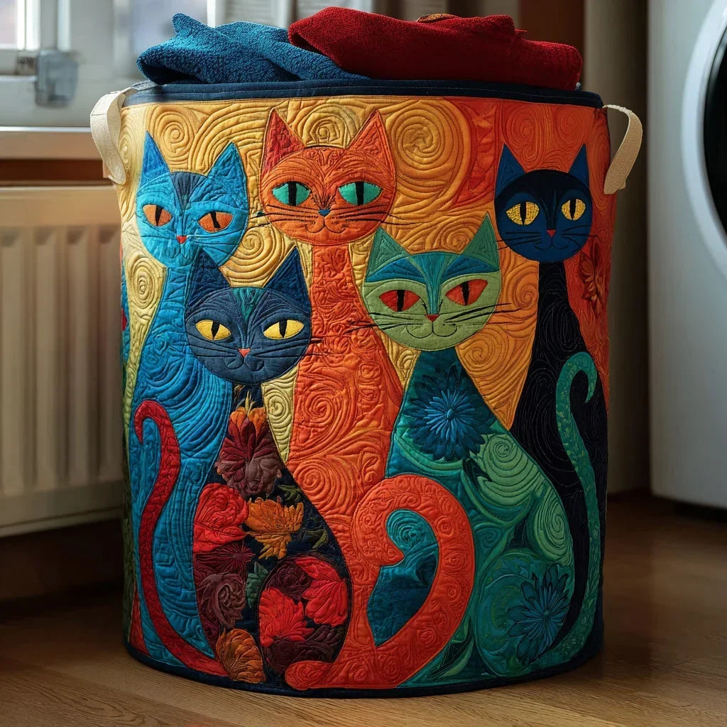 Jewel Tone Cat Club Laundry Basket