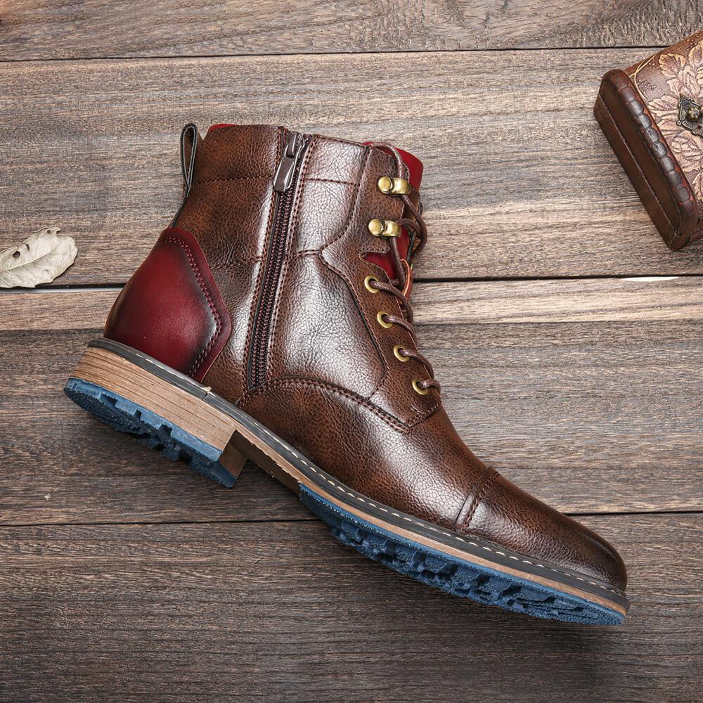 Full-Grain Leather Oxford Boots